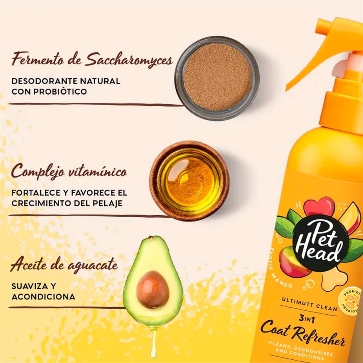 PET HEAD ULTIMUTT CLEAN SPRAY REFRESCANTE 3 EN 1 300 ML