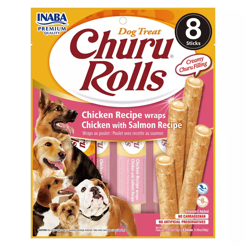 CHURU PERRO ROLLS DOG SALMON 8 UNIDADES