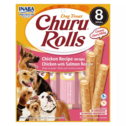 CHURU PERRO ROLLS DOG SALMON 8 UNIDADES