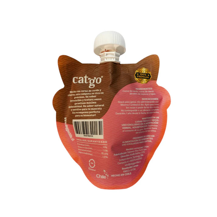 CATGO GATO COMPOTA TASTY SABOR CERDO 90GR