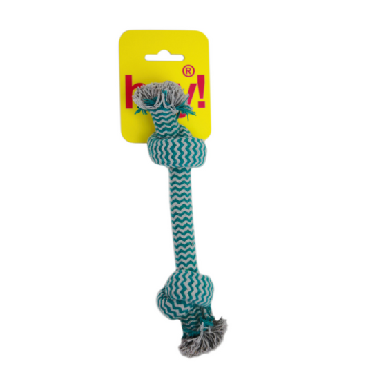 HEY! JUGUETE CUERDA CELESTE RAYAS PARA PERRO