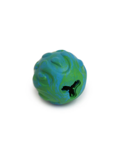 HEY! PELOTA GOMA CELESTE Y VERDE PARA SNACK