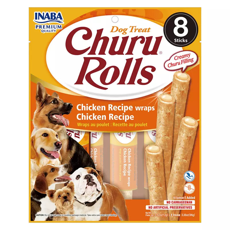 CHURU PERRO ROLLS DOG CHICKEN 8 UNIDADES