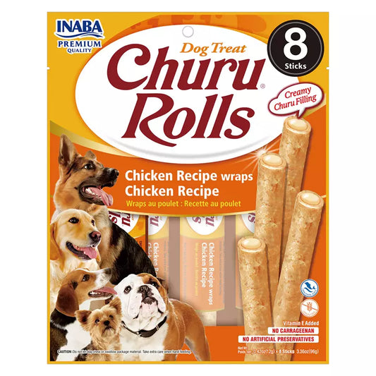 CHURU PERRO ROLLS DOG CHICKEN 8 UNIDADES