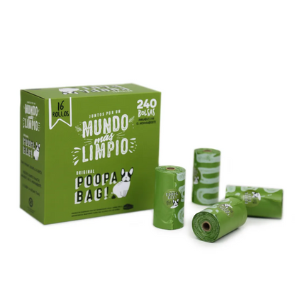 POOPA BAG! PACK 16 ROLLOS DE 15 BOLSAS