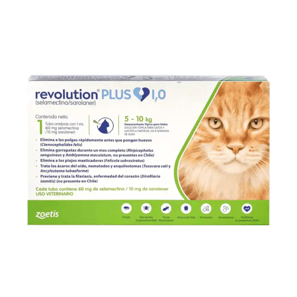 REVOLUTION PLUS 1ML PARA GATOS DE 5kg A 10kg