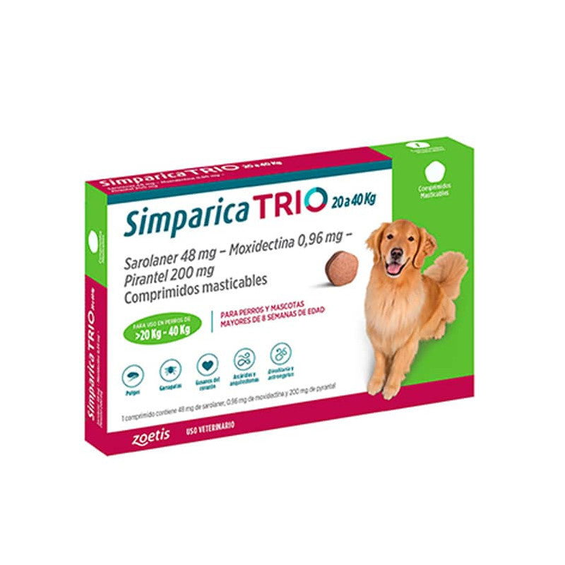 SIMPARICA TRIO 80 MG - 20,1 A 40 KG